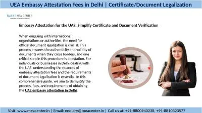 UEA Embassy Attestation Fees in Delhi | Certificate/Document Legalization