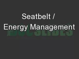Seatbelt / Energy Management