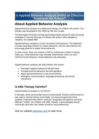 About Applied Behavior Analysis