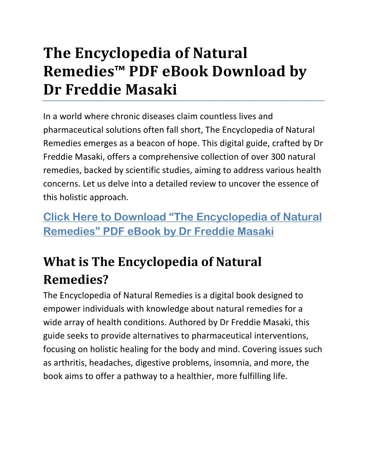 PDF-The Encyclopedia of Natural Remedies™ PDF eBook Dr Freddie Masaki