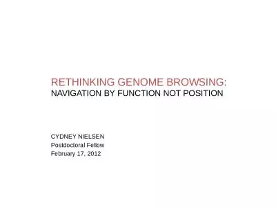 RETHINKING GENOME BROWSING