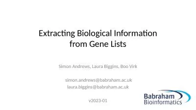Extracting Biological Information from Gene Lists
