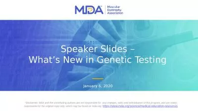 Speaker Slides – What’s New in Genetic Testing
