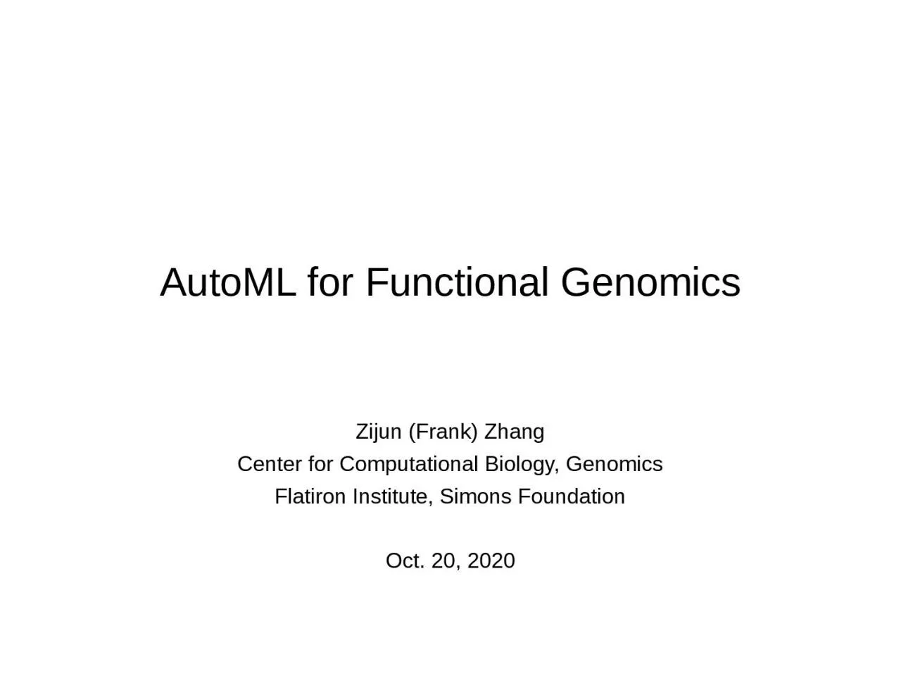 PPT-AutoML for Functional Genomics