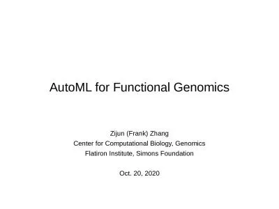 AutoML  for Functional Genomics