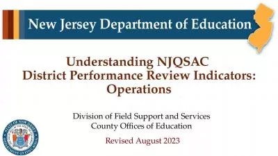 Understanding NJQSAC  District Performance Review Indicators: