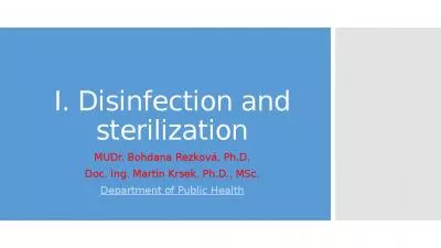 I.  Disinfection  and  sterilization