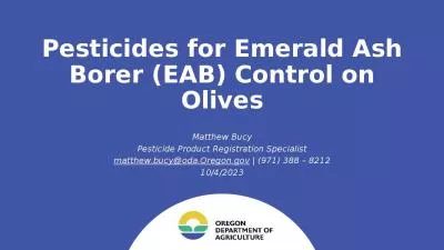 Pesticides for Emerald Ash Borer (EAB) Control on Olives