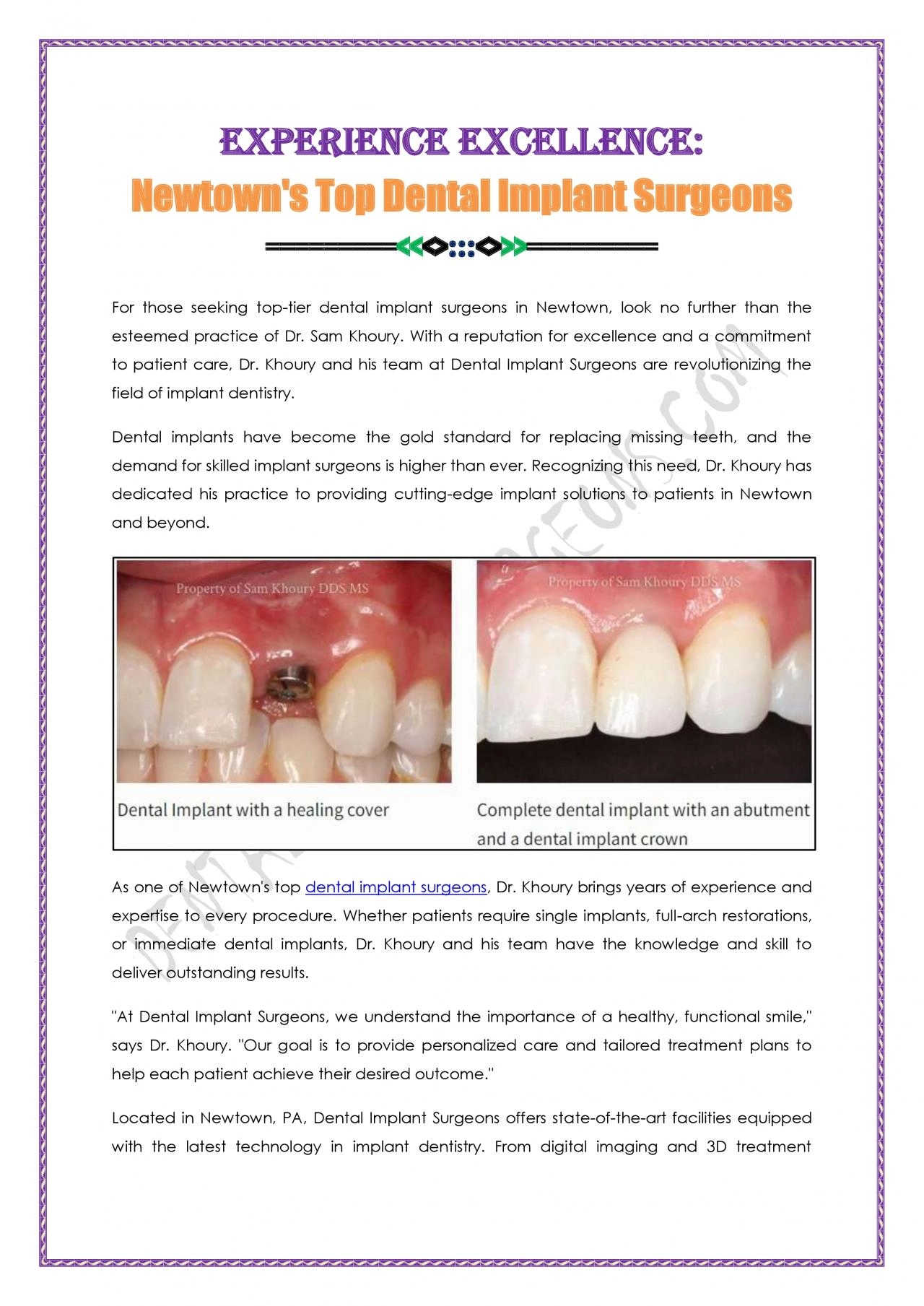 PDF-Top Dental Implant Surgeon In Newtown PA