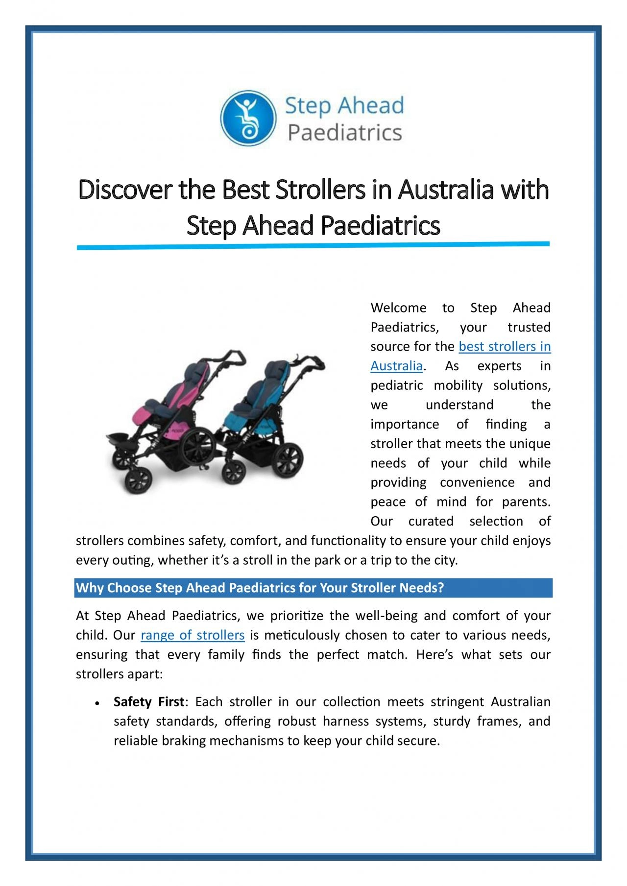 PDF-Discover the Best Strollers in Australia with Step Ahead Paediatrics