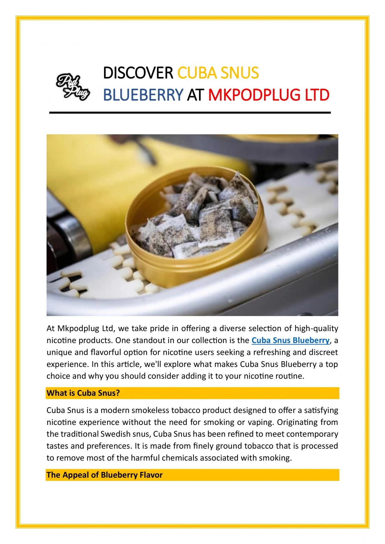 PDF-Discover Cuba Snus Blueberry at Mkpodplug Ltd