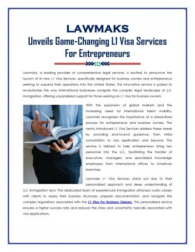 L1 Visa Services For Entrepreneurs