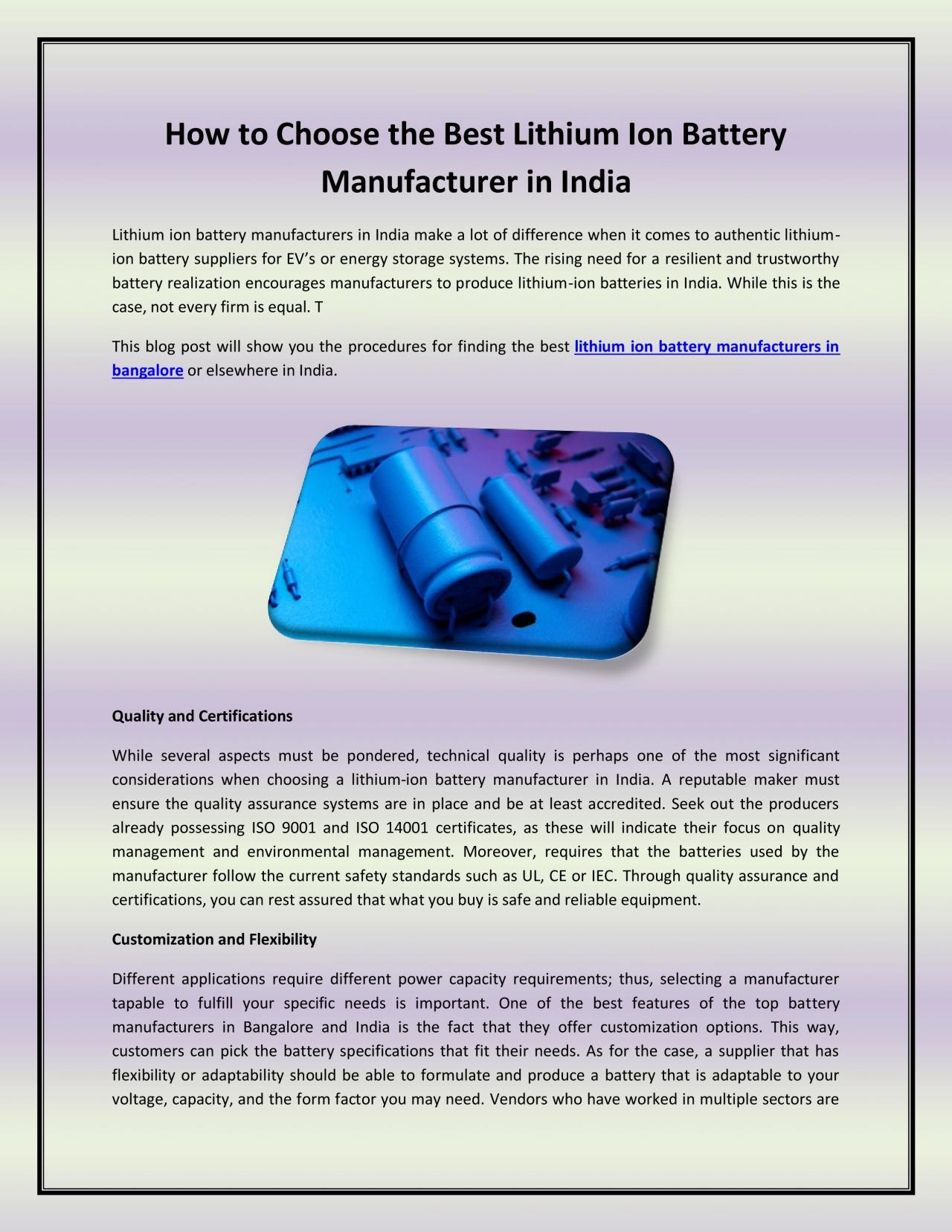 PDF-How to Choose the Best Lithium Ion Battery Manufacturer in India