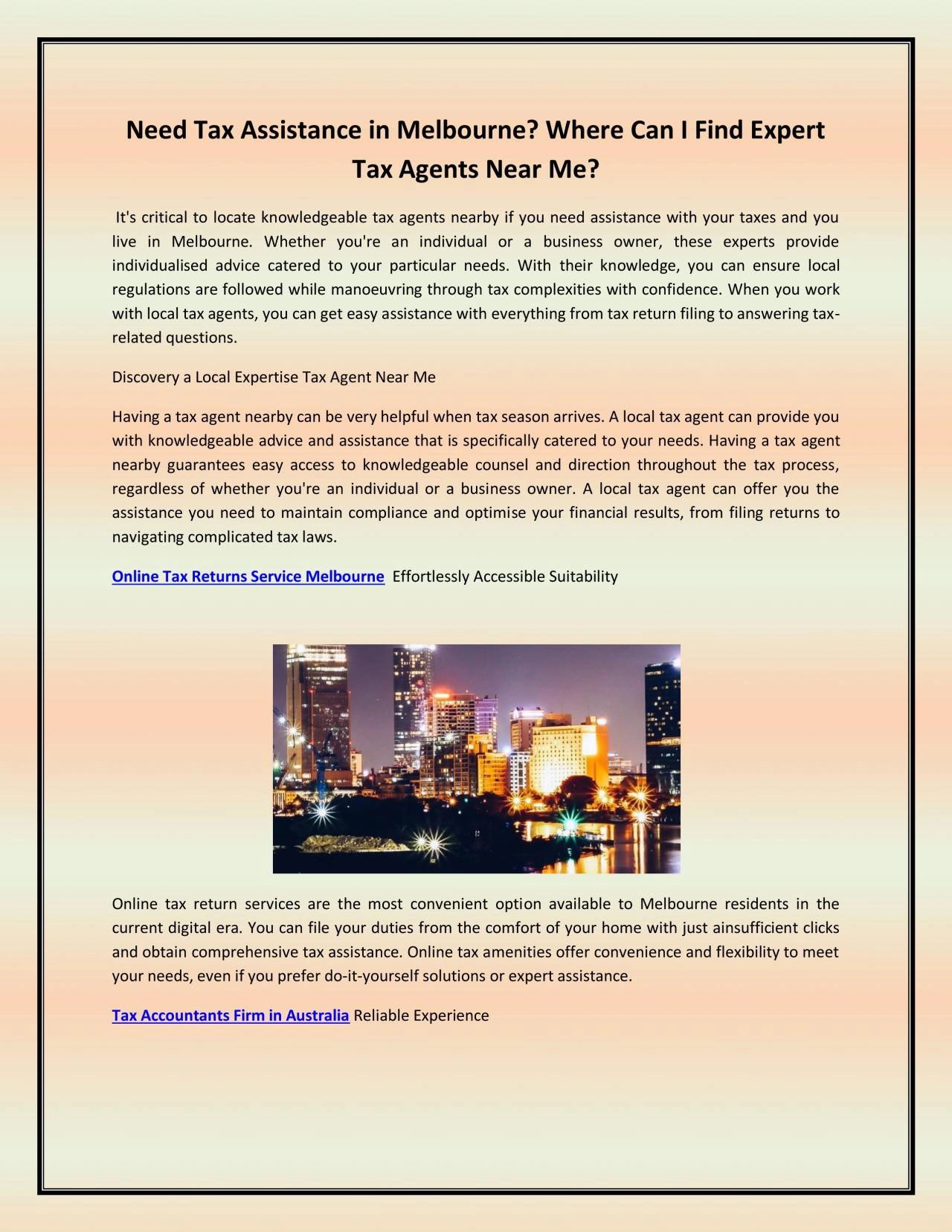 PDF-Need Tax Assistance in Melbourne? Where Can I Find Expert Tax Agents Near Me?