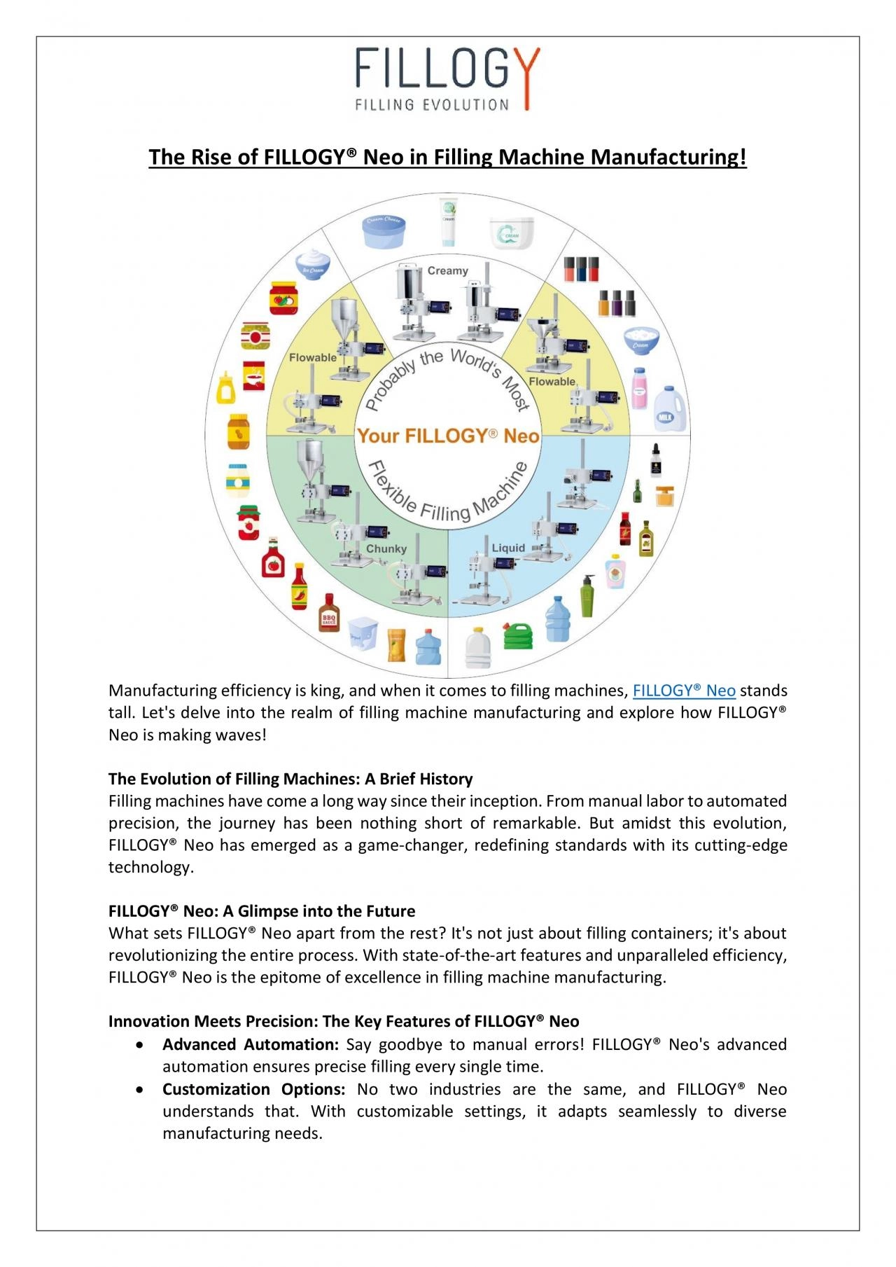 PDF-FILLING EVOLUTION GmbH - The Rise of FILLOGY® Neo in Filling Machine Manufacturing!