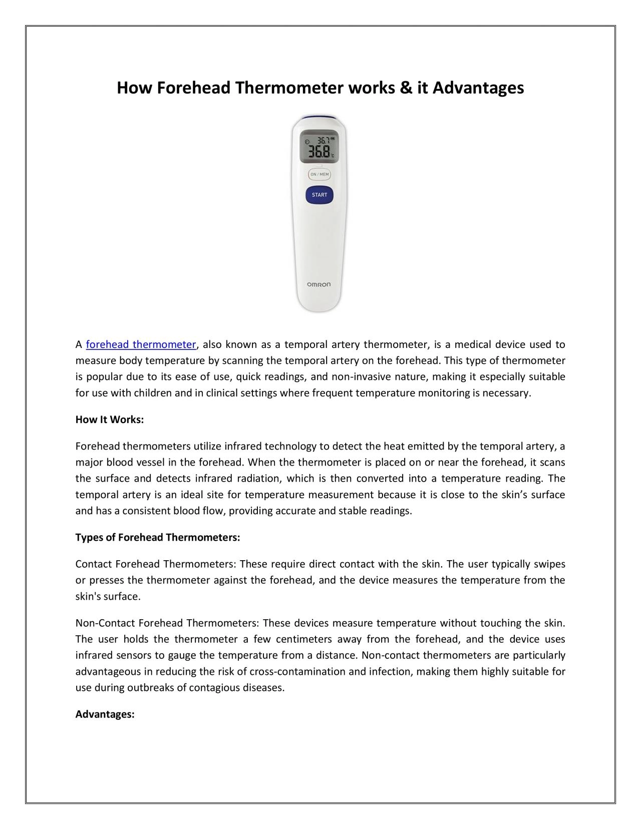 PDF-Forehead Thermometers are Valuable Tools