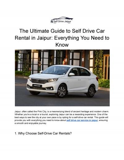 Self-Drive Car Rental in Jaipur | Explore with Freedom & Convenience