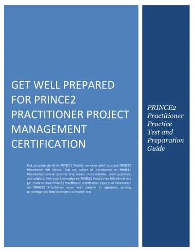 Get Well Prepared for PRINCE2 Practitioner Project Management Certification