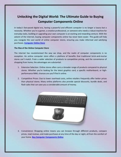 Unlocking the Digital World: The Ultimate Guide to Buying Computer Components Online