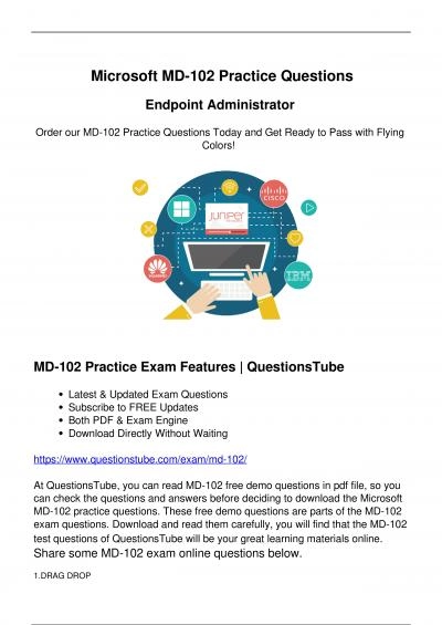 MD-102 Practice Questions - Get Ready with the Latest Microsoft MD-102 Practice Test