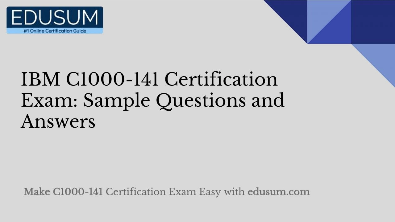 PDF-IBM C1000-141 Certification Exam: Sample Questions and Answers