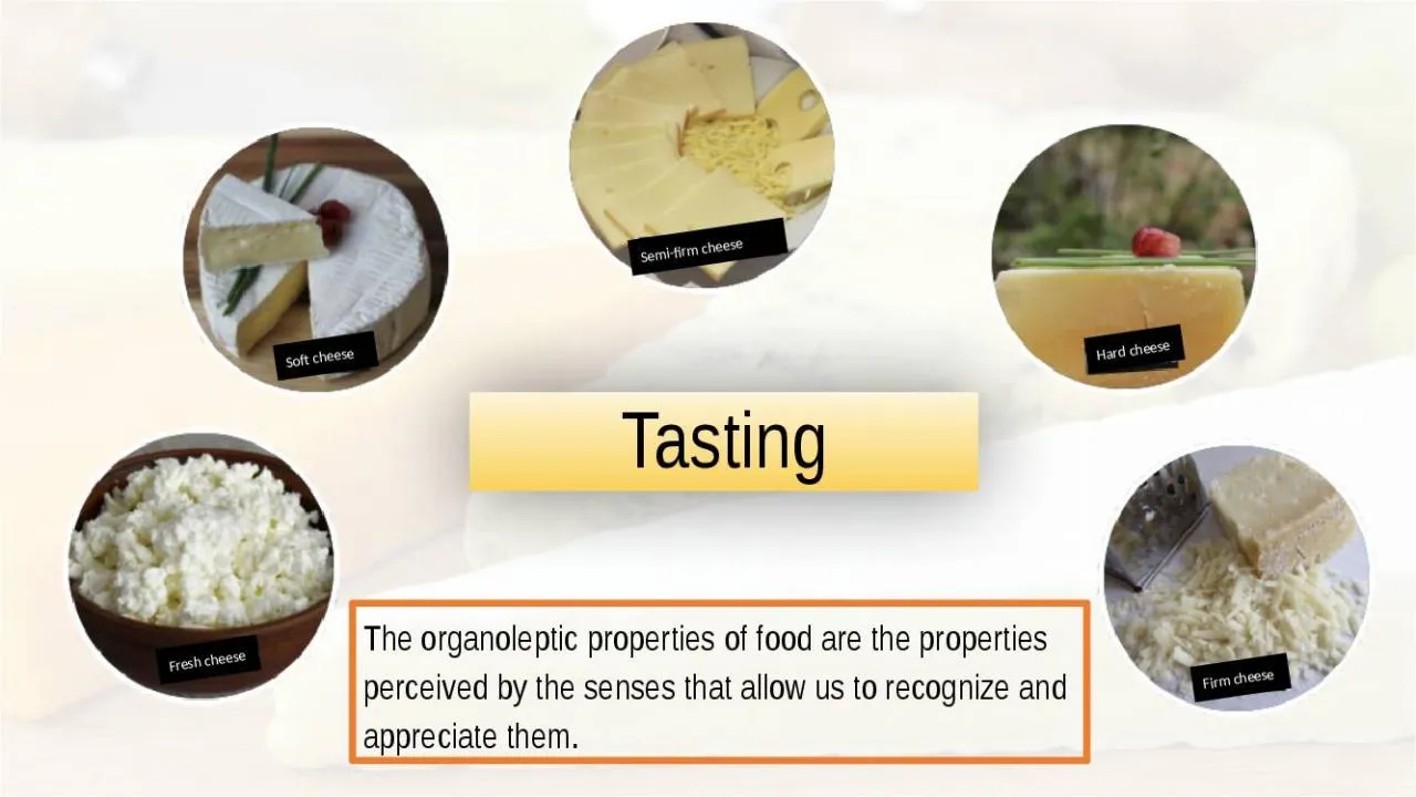 PPT-Tasting The organoleptic properties of food are the properties perceived by the senses