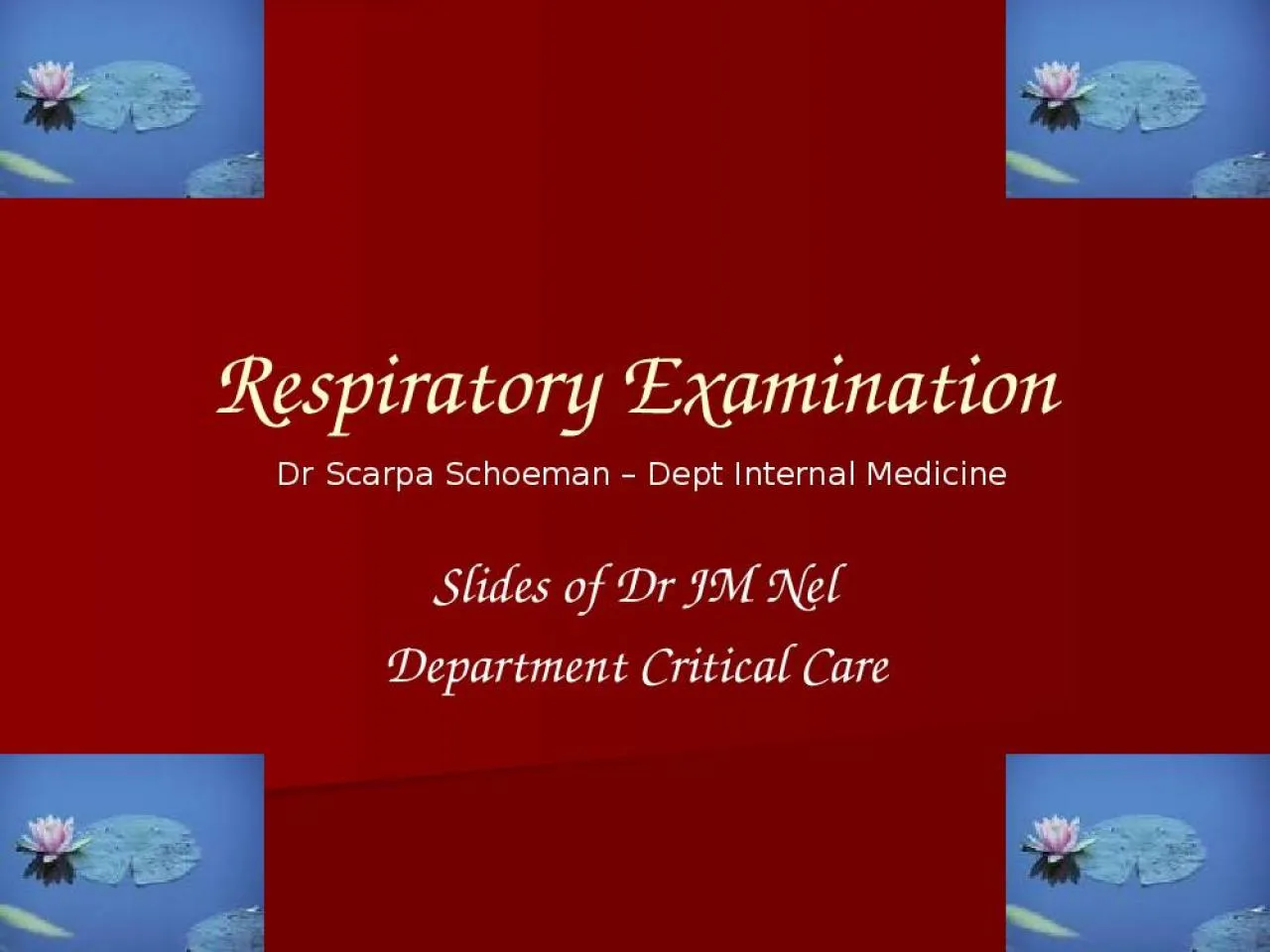 PPT-Respiratory Examination Slides of