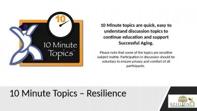 10 Minute Topics – Resilience