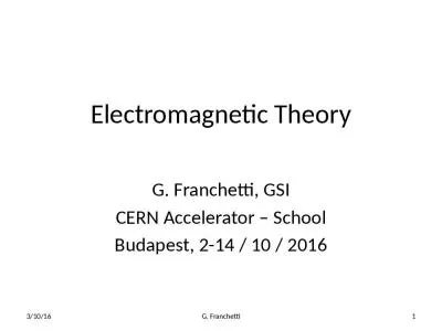 Electromagnetic Theory G.