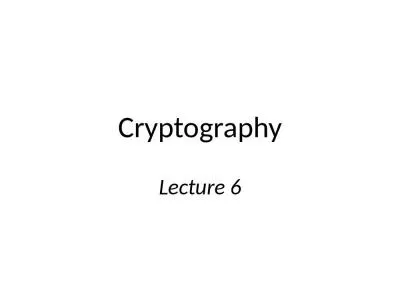 Cryptography Lecture  6 Pseudorandom generators