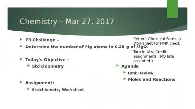 Chemistry – Mar  27 ,