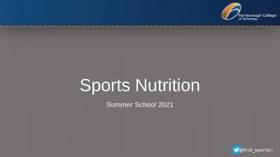 Sports Nutrition Summer School 2021