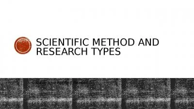 Scientific Method and Research Types