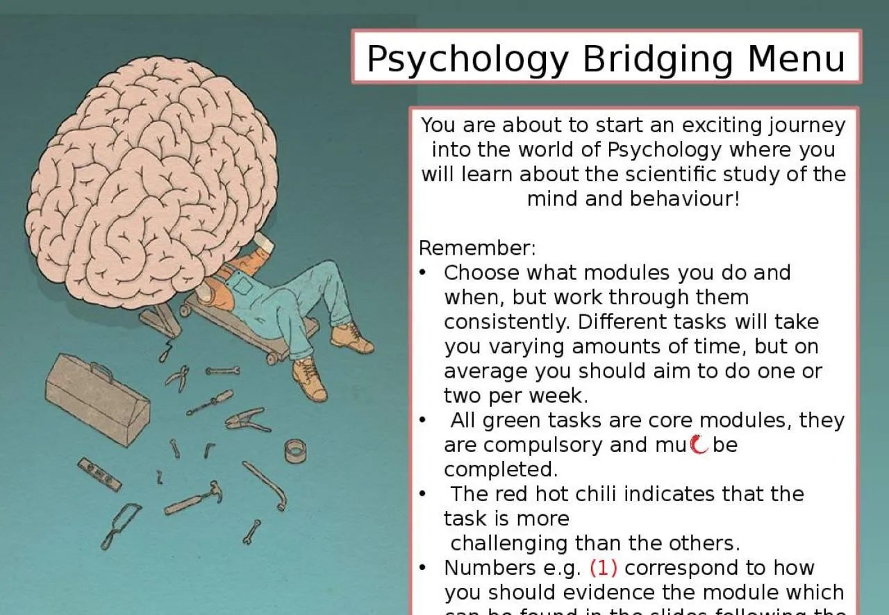 PPT-Psychology Bridging Menu