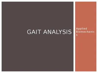 Applied Biomechanics Gait Analysis