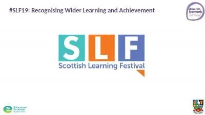 #SLF19: Recognising Wider Learning and Achievement