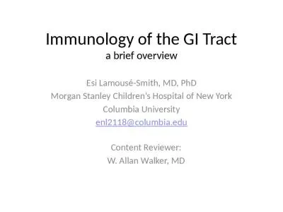 Immunology of the GI Tract