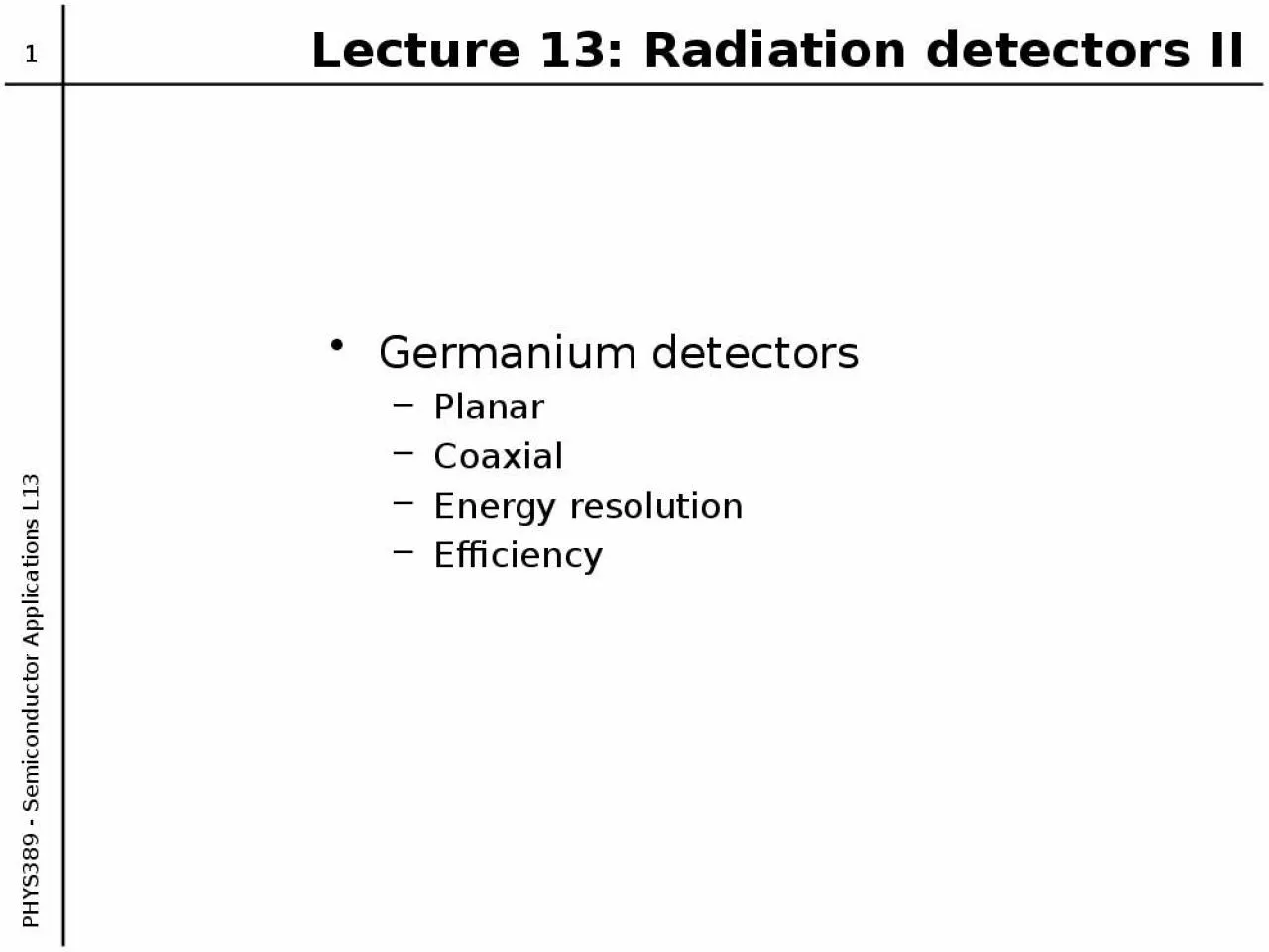 PPT-PHYS389 - Semiconductor Applications L13