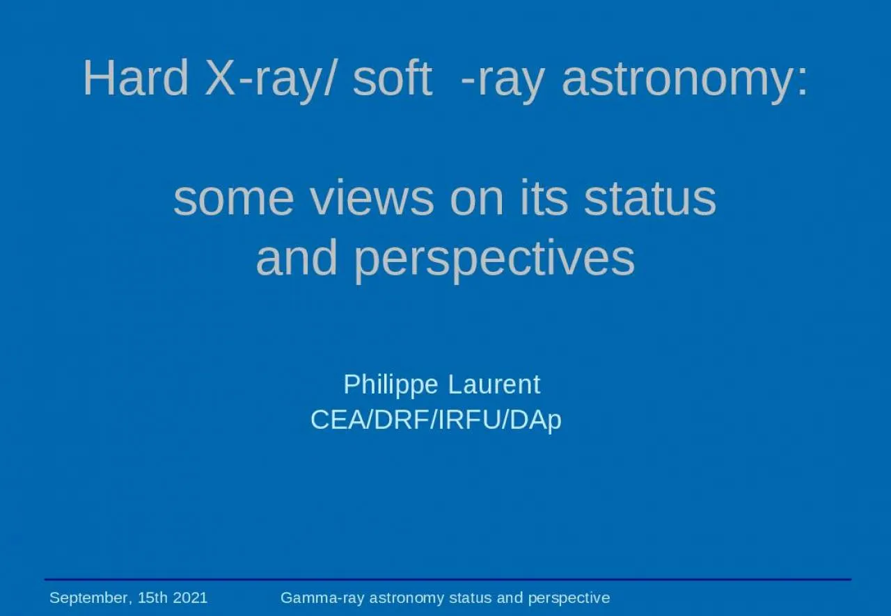 PPT-Hard X-ray/ soft  -ray astronomy: