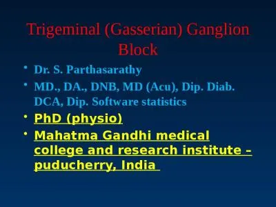 Trigeminal ( Gasserian ) Ganglion Block