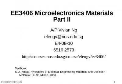 Textbook:  S.O. Kasap, “Principles of Electrical Engineering Materials and Devices,” McGraw Hil