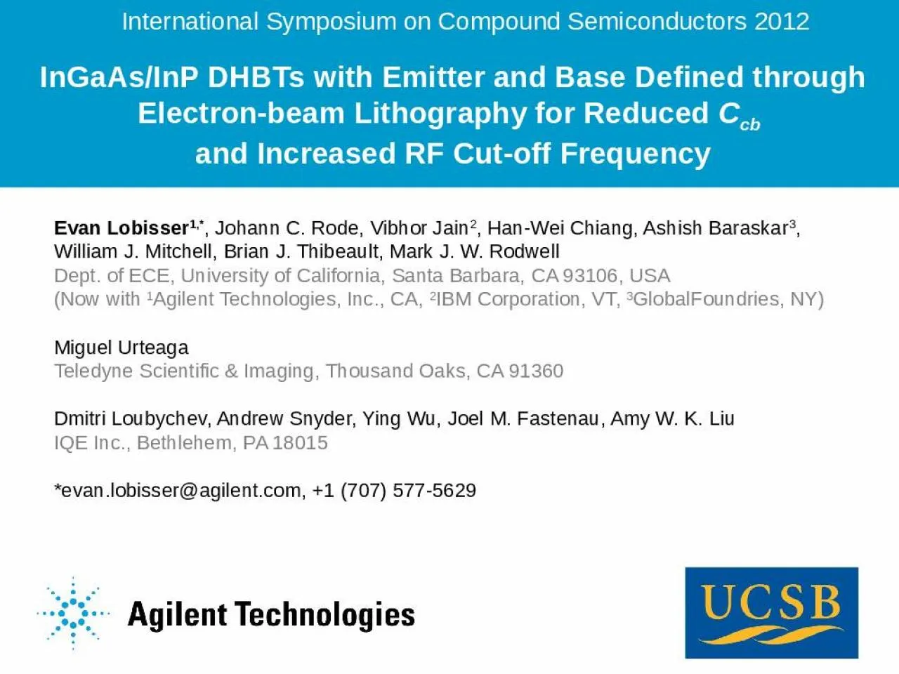 PPT-InGaAs/InP DHBTs with Emitter and Base Defined through Electron-beam