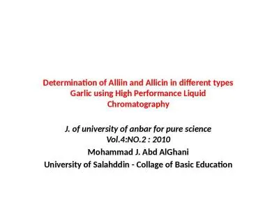 Determination of  Alliin