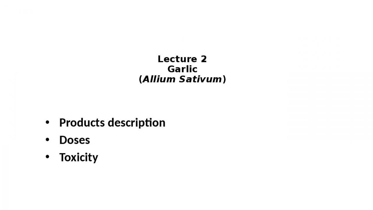 PPT-Lecture 2 Garlic ( Allium