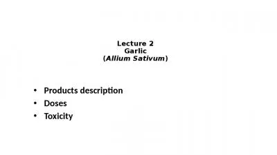 Lecture  2 Garlic ( Allium