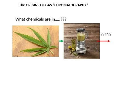 The ORIGINS OF GAS “CHROMATOGRAPHY”