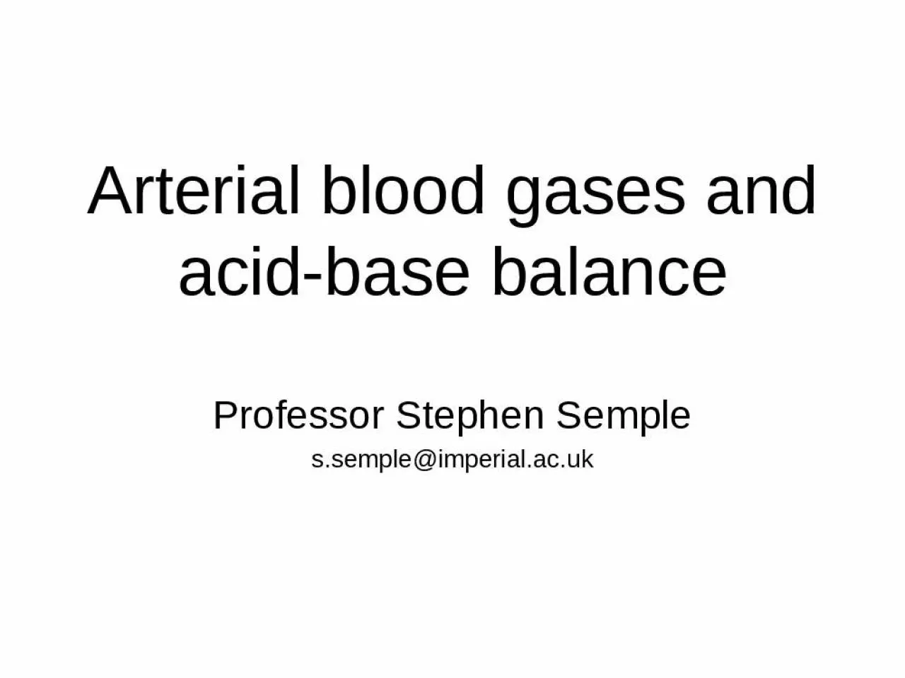 PPT-Arterial blood gases and acid-base balance