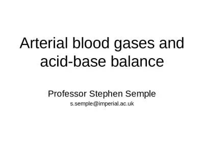 Arterial blood gases and acid-base balance