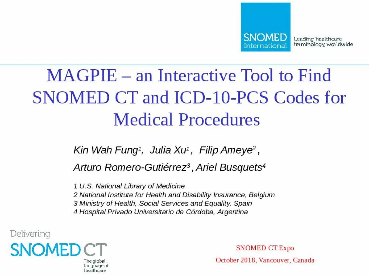 MAGPIE – an Interactive Tool to Find SNOMED CT and ICD-10-PCS Codes for Medical Procedures