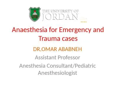 Anaesthesia for Emergency